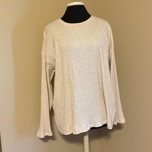H&m ribbed cream tan long sleeve top 💜